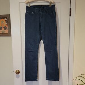 Prana Flannel Lined Flare Jeans, Size 2/26, Indigo Wash